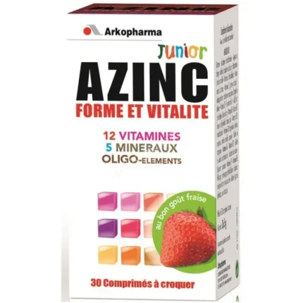 Arkopharma Azinc Junior Form & Vitality Strawberry Flavor -30 Tablets-