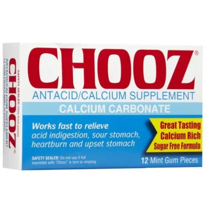 Chooz Antiacid/Calcium Supplement 12 Mint Gum Pcs