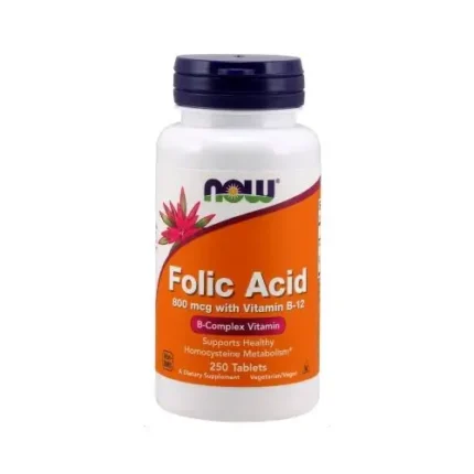 Now Folic Acid 800 mcg with Vitamin B-12