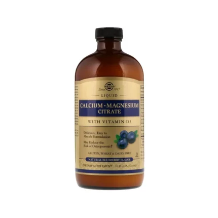 Solgar Liquid Calcium Magnesium Citrate with Vitamin D3 - Blueberry