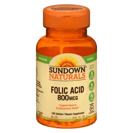 Sundown Naturals Folic Acid 800MCG 100 Tablets